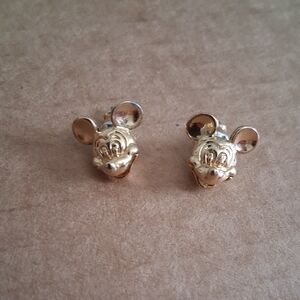 Gold Mickey Mouse Stud Earrings